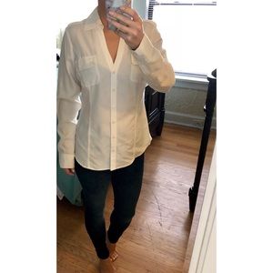 **Express Women’s Dress Shirt in Off-White**